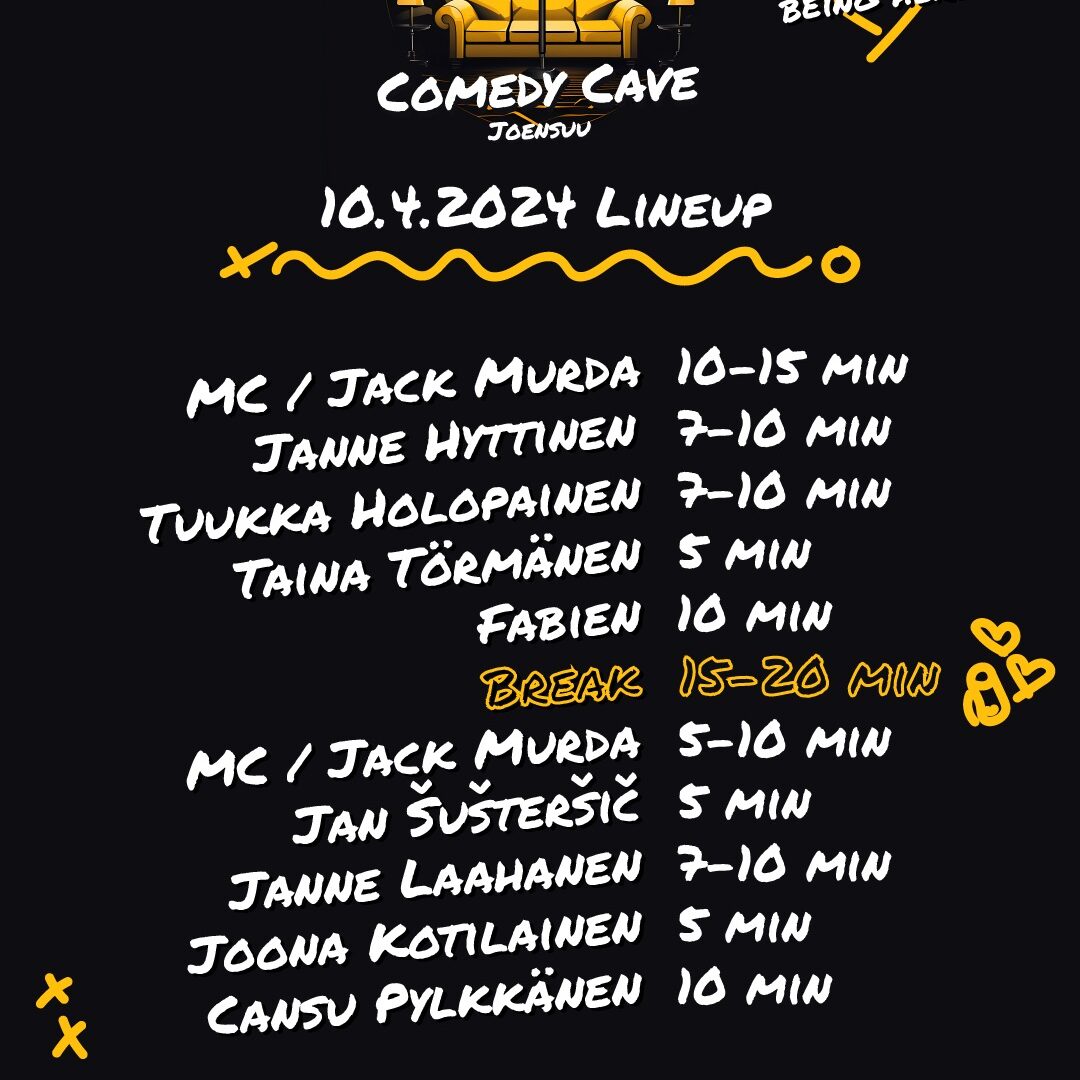 Cansu Pylkkänen headlining at the Comedy Cave, Joensuu, Finland